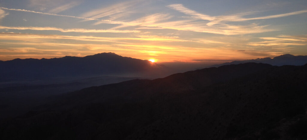 Sunset over mountains in the Mojave Desert for Taylored Insurance Agency Header